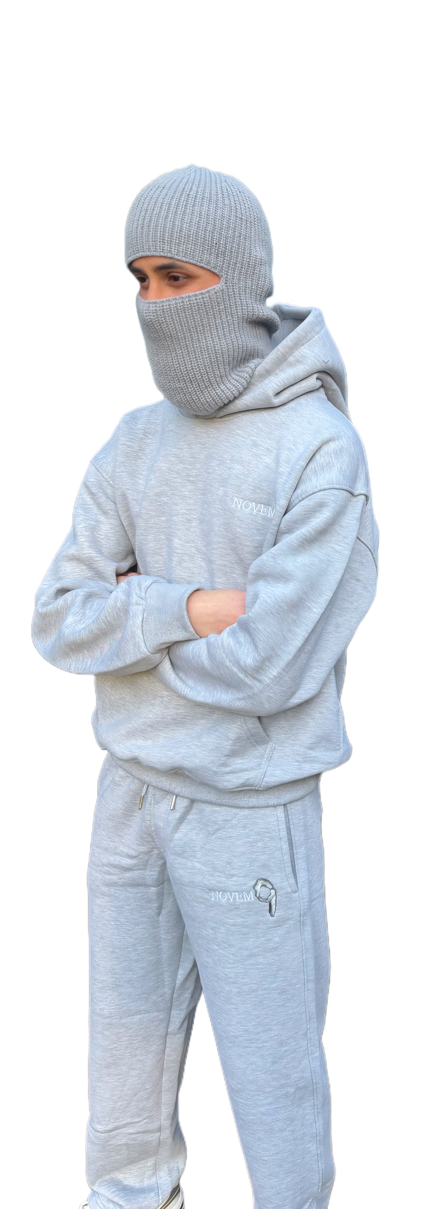 NOVEMO - GREY FULL SET HOODIE